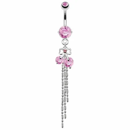 Piercing nombril ruban cerises