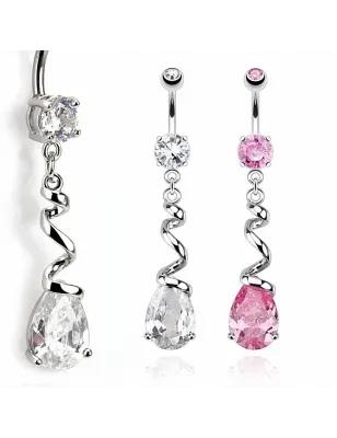 Piercing nombril serpentin larme