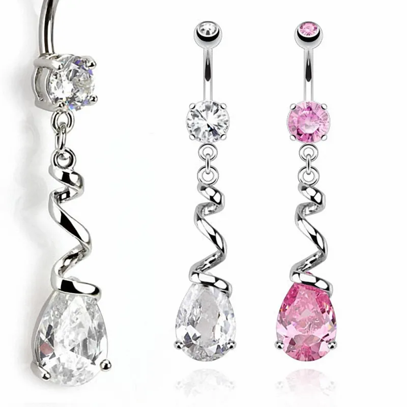 Piercing nombril serpentin larme