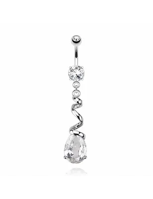 Piercing nombril serpentin larme