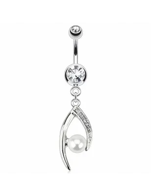 Piercing nombril oeil de perle