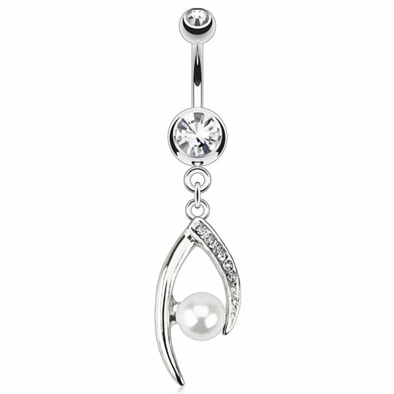 Piercing nombril oeil de perle