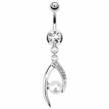 Piercing nombril oeil de perle