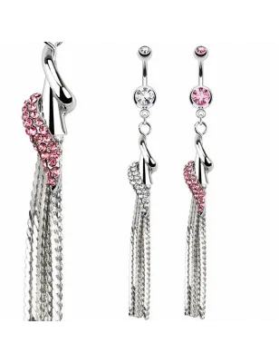 Piercing nombril chaines de perles