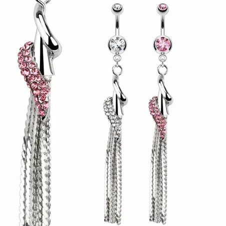 Piercing nombril chaines de perles