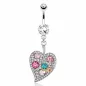 Piercing nombril feuille multi gemmes