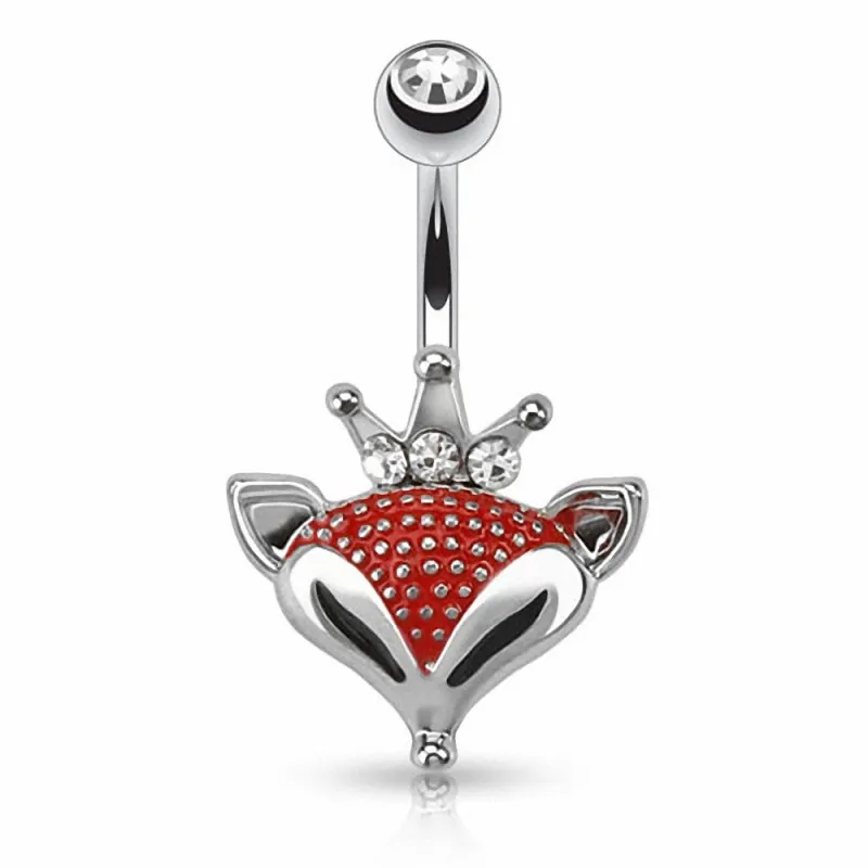 Piercing nombril renard couronne
