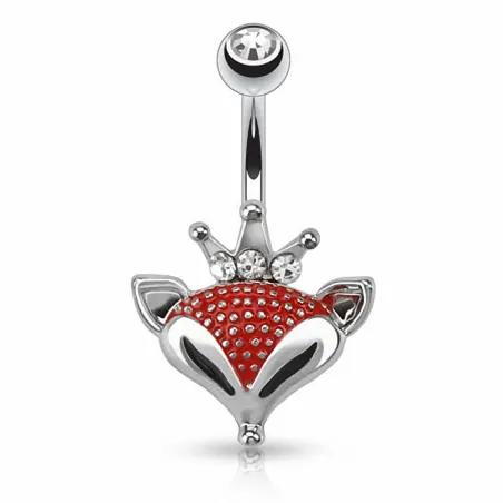 Piercing nombril renard couronne