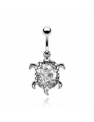 Piercing nombril tortue large gemme