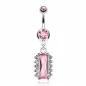 Piercing nombril pierre rectangulaire