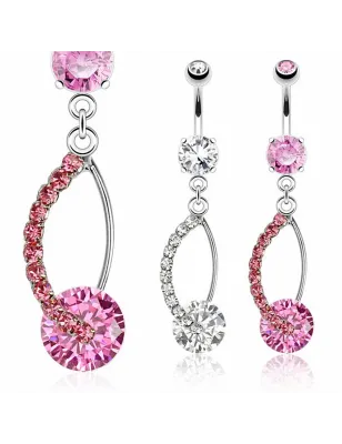 Piercing nombril pendentif gemmes