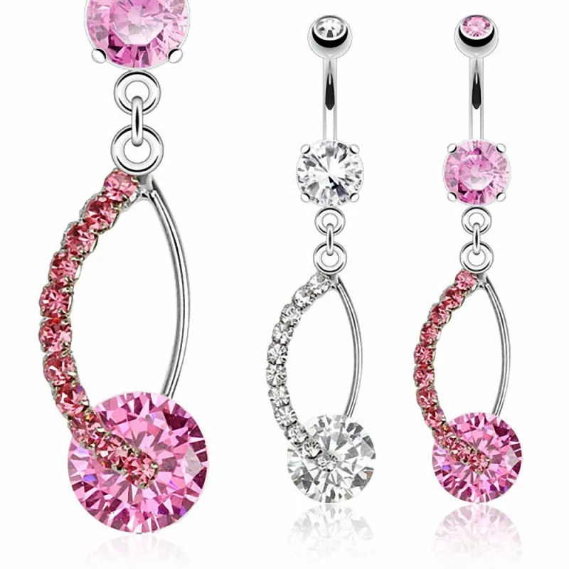 Piercing nombril pendentif gemmes