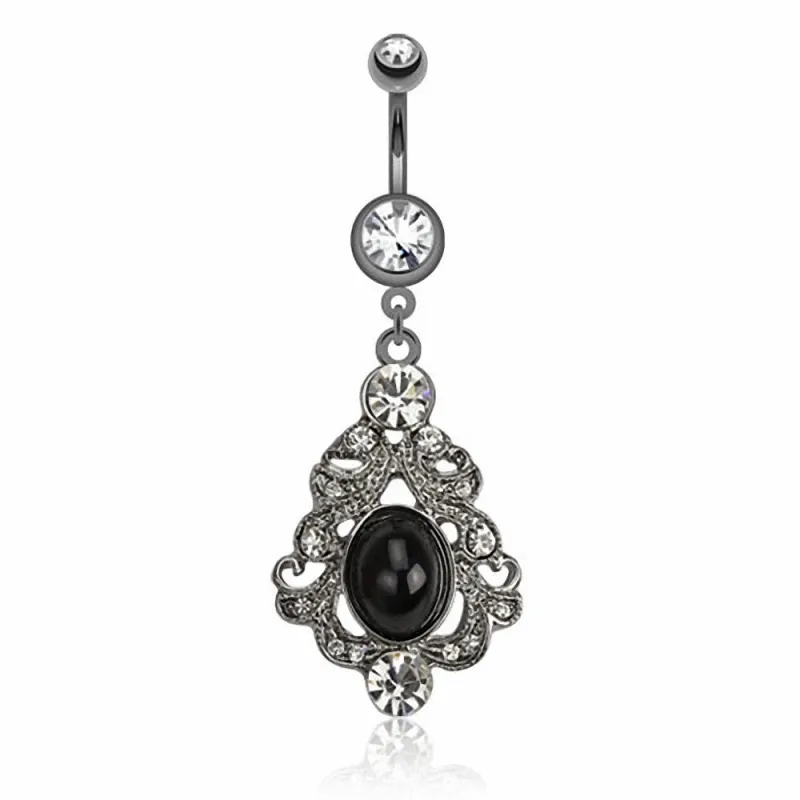 Piercing nombril broche hématite