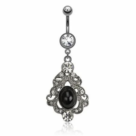 Piercing nombril broche hématite