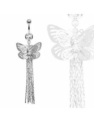 Piercing nombril papillon chaines