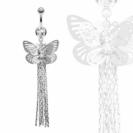 Piercing nombril papillon chaines
