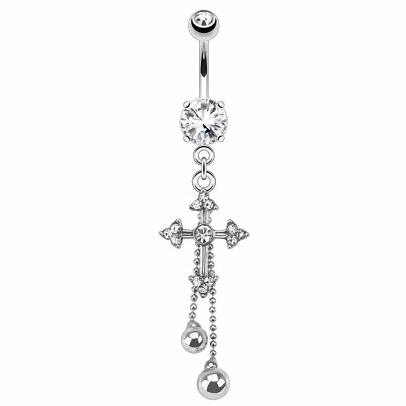 Piercing nombril croix chaines