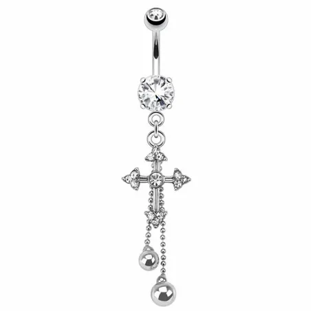Piercing nombril croix chaines