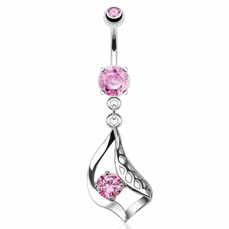 Piercing nombril feuille pliée