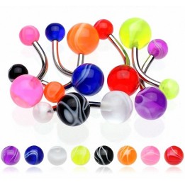 Lot de 8 piercing nombril marbré