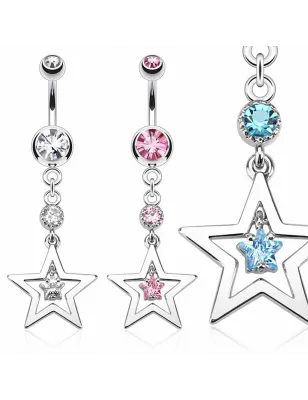 Piercing nombril pendentif étoile