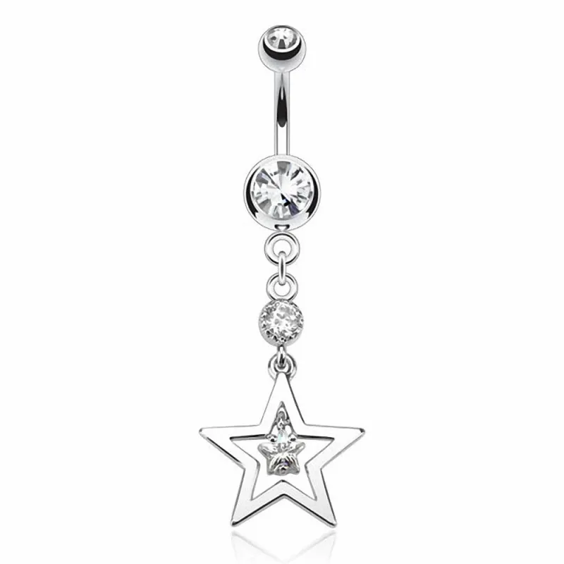 Piercing nombril pendentif étoile