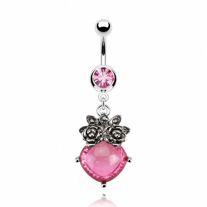Piercing nombril bouquet de fleurs