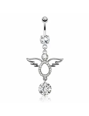 Piercing nombril ange gemme