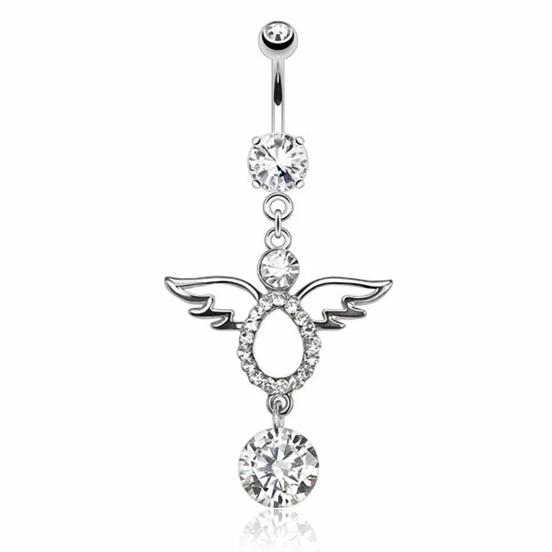 Piercing nombril ange gemme