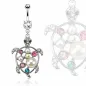 Piercing nombril tortue gemmes perles