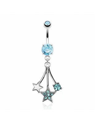 Piercing nombril pendentif étoiles