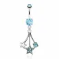 Piercing nombril pendentif étoiles