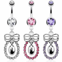 Piercing nombril ruban pierres