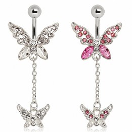 Piercing nombril 2 papillons