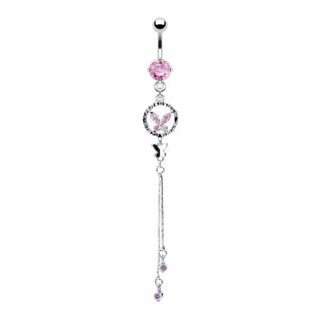 Piercing nombril papillon 2 chaines
