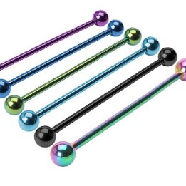 Piercing oreille industriel en titane anodisé - Bijou Piercing Industriel