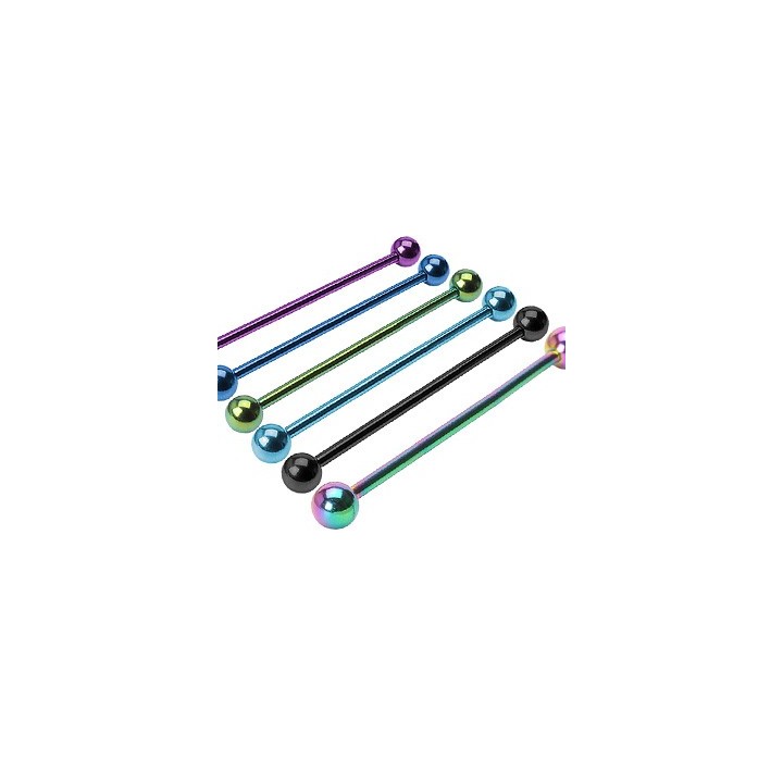 Piercing oreille industriel en titane anodisé - Bijou Piercing Industriel