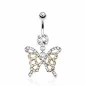 Piercing nombril papillon pierres zircon
