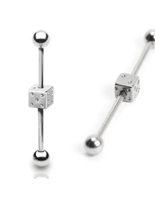 Piercing oreille Industriel Dé - Bijou Piercing Industriel