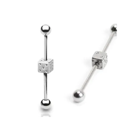 Piercing oreille Industriel Dé - Bijou Piercing Industriel