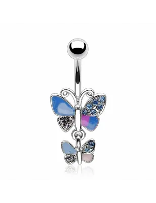 Piercing nombril double papillon