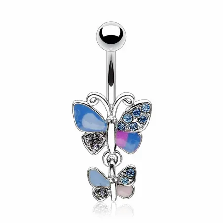 Piercing nombril double papillon