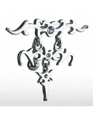 Piercing nombril inversé tribal triple