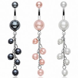 Piercing nombril perles chaine