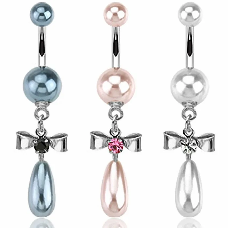 Piercing nombril perles noeud