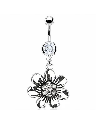 Piercing nombril vintage fleur