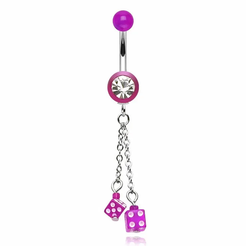 Piercing nombril acrylique dés