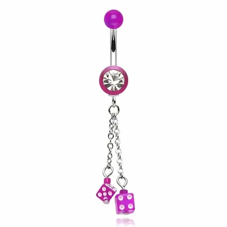 Piercing nombril acrylique dés