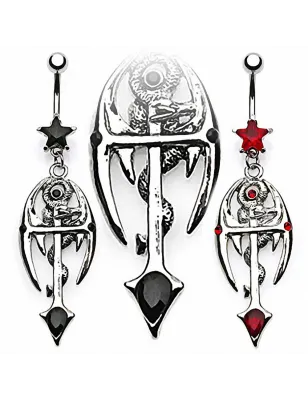 Piercing nombril Croix Gothique