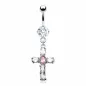 Piercing nombril croix pierres